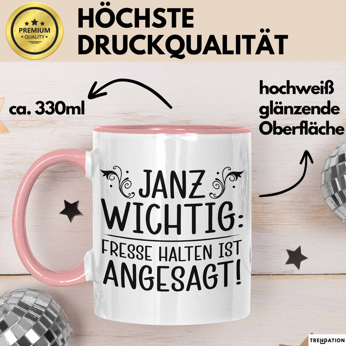 Kollege Tasse Geschenk Janu Wichtig Fresse Halten Ist Angesagt Rosa Trendation