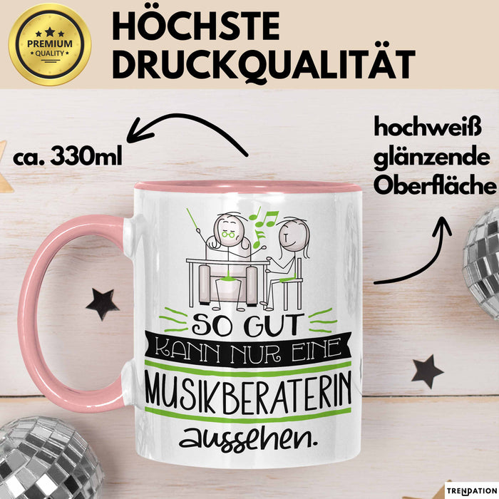 Musikberaterin Geschenk Tasse So Gut Kann Nur Eine Musikberaterin Aussehen Geschenkidee Geburtstag Weihnachten Lustig Rosa Trendation