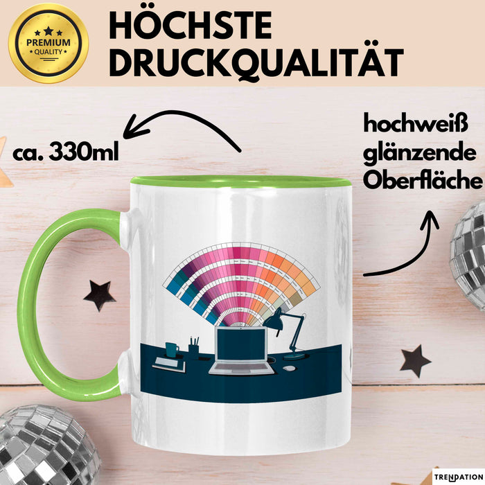 Grafik Designer Tasse Geschenk Lustige Geschenkidee Spruch Für Visuelle Kreative Grün Trendation