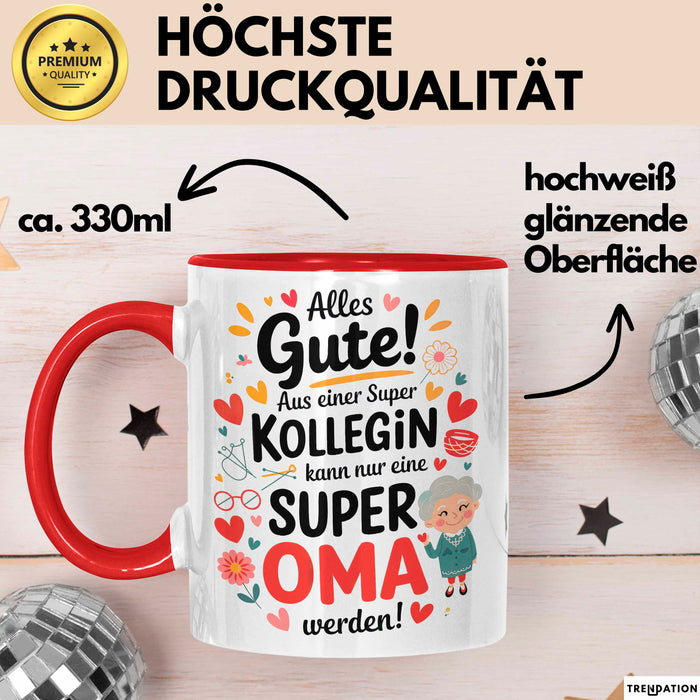 Oma Tasse Geschenkidee Beste Kollegin Oma Geschenk Rot Trendation