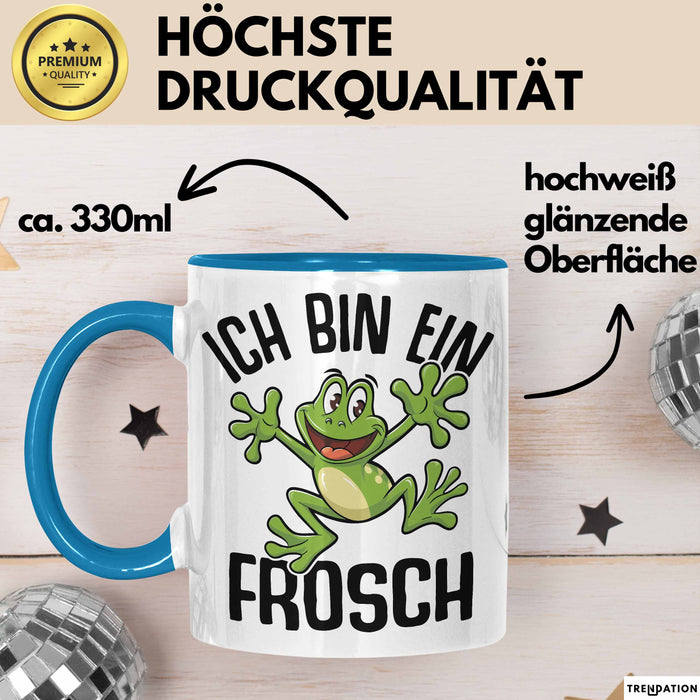 Frosch-Liebhaber Tasse Geschenk Ich Bin Ein Frosch Jungs Blau Trendation