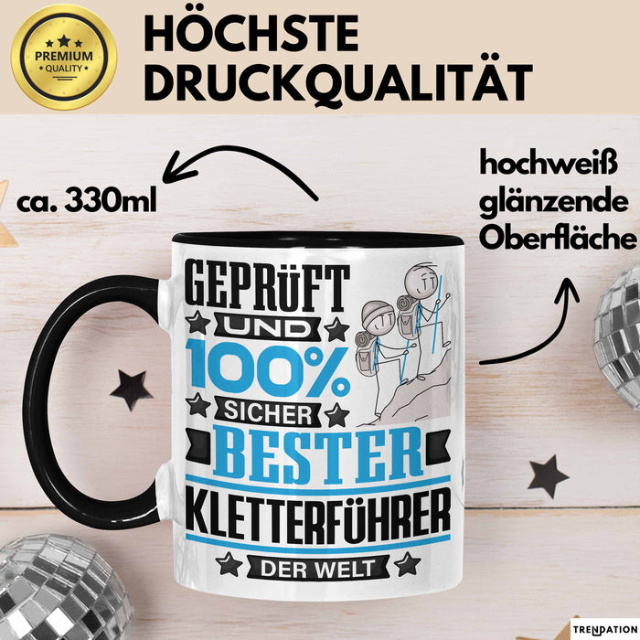 Kletterführer Geschenk Lustiger Spruch für Kletterführer Geschenkidee Bester Kletterführer Der Welt Schwarz Trendation