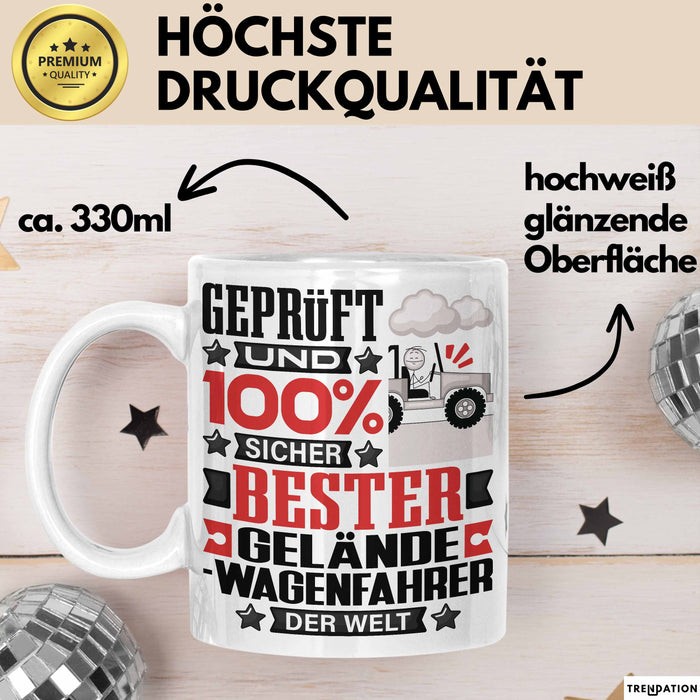Geländewagenfahrer Geschenk Lustiger Spruch für Geländewagenfahrer Geschenkidee Bester Geländewagenfahrer Der Welt Weiß Trendation