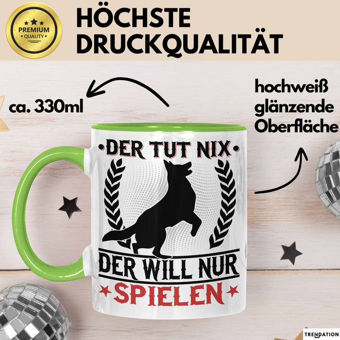 Hund Tasse Geschenk Kaffee-Becher Hunde-Besitzer Geschenkidee Grün Trendation