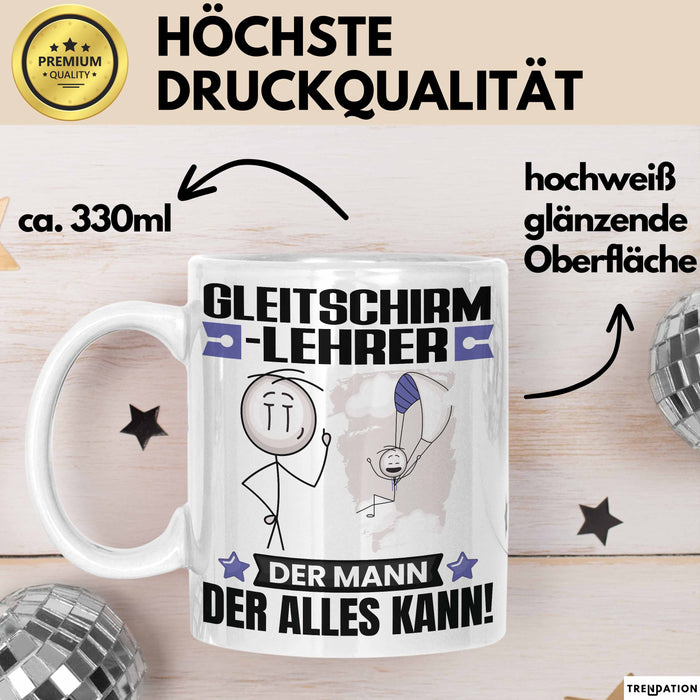 Gleitschirmlehrer Tasse Geschenk für Gleitschirmlehrer Der Mann Der Alles Kann Geschenkidee zum Geburtstag Weiß Trendation