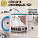 Boulderer Geschenk Tasse Ich Bin Boulderer Aber Sag Doch Einfach Superheld Lustige Geschenkdiee für Boulderer Kaffee-Becher Blau Trendation