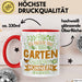 Hobby-Gärtner Geschenk Tasse Ich Möchte Nur In Meinem Garten Arbeiten Hühner Liebhaber Landwirt Bauer Geschenkidee Kaffee-Becher Rot Trendation
