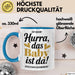 Baby Geburt Neue Eltern Tasse Geschenk Lustige Geschenkidee Spruch Das Baby Ist Da Blau Trendation