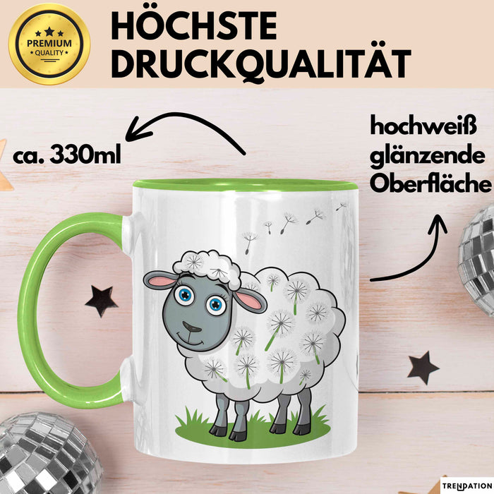 Schaf Tier Bauer Tasse Becher Geschenk Lustige Geschenkidee Spruch Grün Trendation
