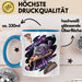 Pizzaesser Tasse Geschenk Katze isst Pizza im Weltall Lustig Blau Trendation