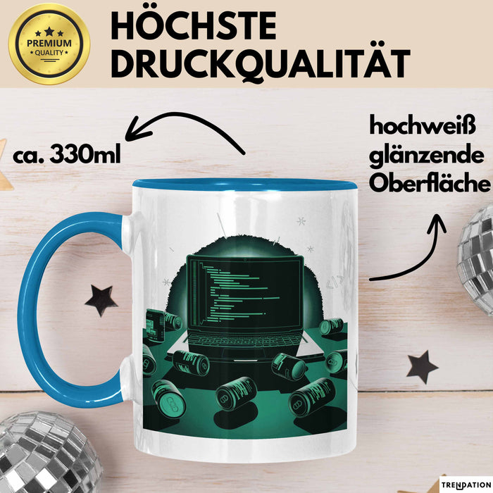 Software Entwickler Tasse Geschenk Lustige Geschenkidee Spruch Für Code Süchtige Blau Trendation