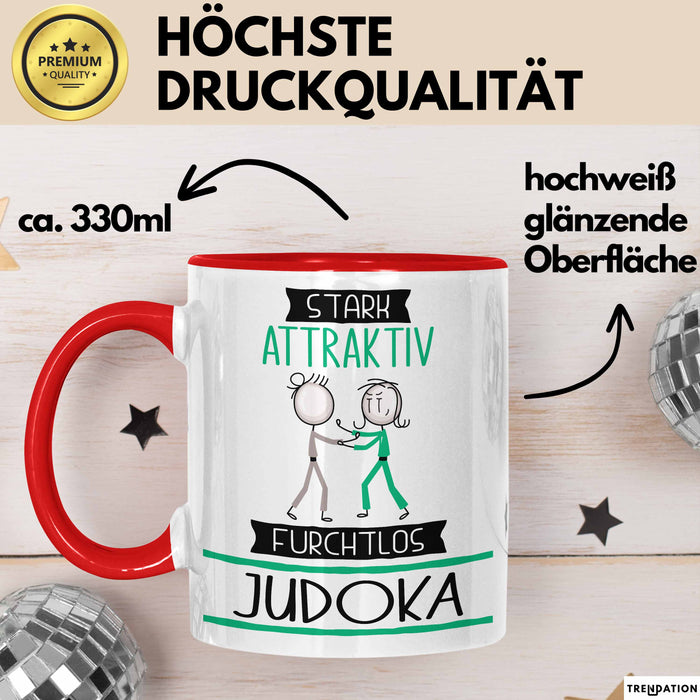 Judoka Tasse Geschenk Becher Stark Attraktiv Furchtlos Judoka Lustige Geschenkidee Rot Trendation