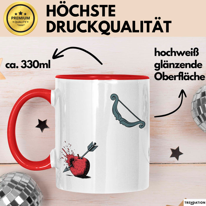 Bogenjäger Tasse Geschenkidee Bogenschütze Lustiger Spruch Geschenkidee Lustig Rot Trendation