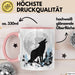 Wolf Tasse Geschenk Heulender Wolf Vollmond Grafik Geschenkidee Rosa Trendation