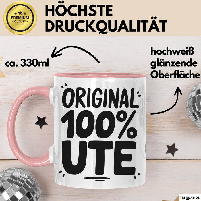 Ute Tasse Geschenk Original 100% Ute Geschenkidee Geburtstag Rosa Trendation