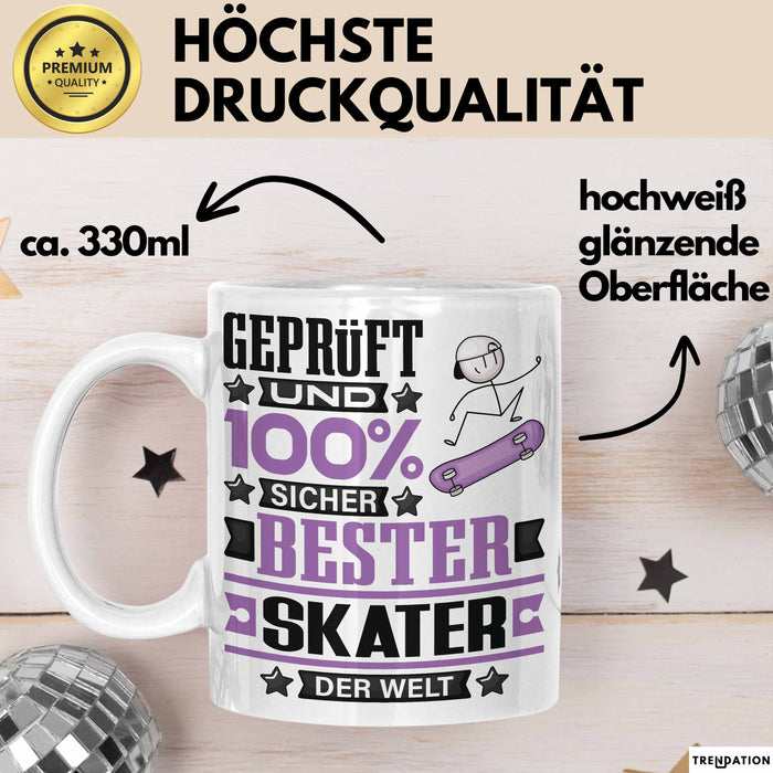 Skater Geschenk Lustiger Spruch für Skater Geschenkidee Bester Skater Der Welt Weiß Trendation