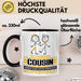 Cousin Geschenk Tasse Ich Bin Cousin Aber Sag Doch Einfach Superheld Lustige Geschenkdiee für Cousin Kaffee-Becher Schwarz Trendation