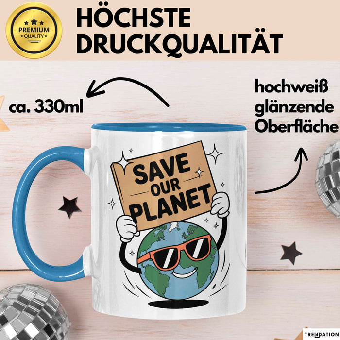 Klima Aktivist Tasse Geschenk Lustige Geschenkidee Spruch Für Planeten Verteidiger Blau Trendation