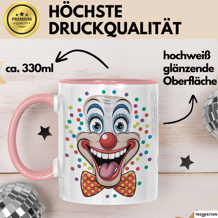 Zirkus Tasse Geschenk Lachender Clown Geschenkidee Künstler Rosa Trendation
