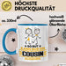 Cousin Geschenk Tasse So Gut Kann Nur Ein Cousin Aussehen Geschenkidee Kaffee-Becher Blau Trendation