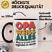 Opa Großvater Tasse Becher Geschenk Lustige Geschenkidee Spruch Opa Weiss Alles Trendation