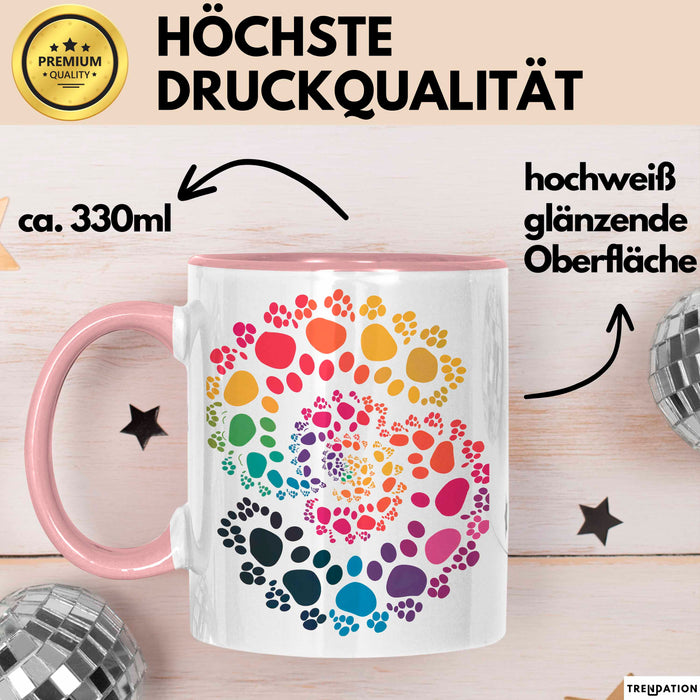Hund Tierliebhaber Tasse Geschenk Lustige Geschenkidee Spruch Rosa Trendation