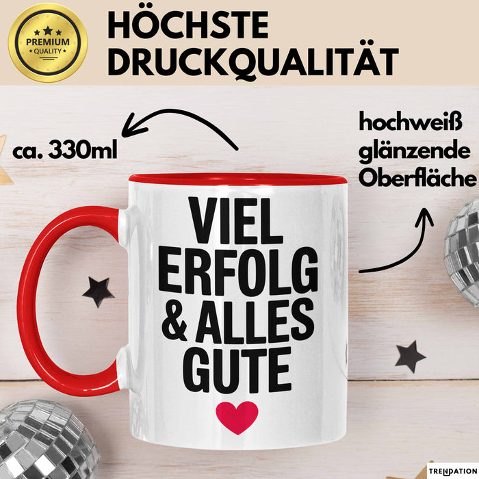 Büroarbeit Kollege Abschied Tasse Geschenk Lustige Geschenkidee Spruch Viel Erfolg Und Alles Gute Rot Trendation