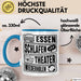Theater Tasse Geschenk Essen Schlafen Theater Wiederholen Becher Blau Trendation