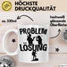 Wandern Tasse Geschenk für Wanderer Männer Geschenkidee Problem und Lösung Berge Wandern Weiß Trendation