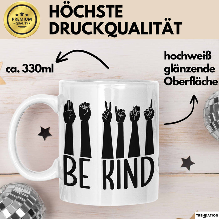 Be Kind Tasse Geschenk Sozialarbeiter Soziale Arbeit Tassen Geschenkidee Weiß Trendation