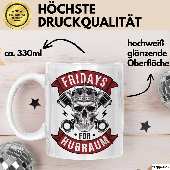 Automechaniker Tasse Geschenk Fridays For Hubraum Techniker Weiß Trendation