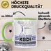 Koch Geschenk Tasse Ich Bin Koch Aber Sag Doch Einfach Superheld Lustige Geschenkdiee für Koch Kaffee-Becher Grün Trendation