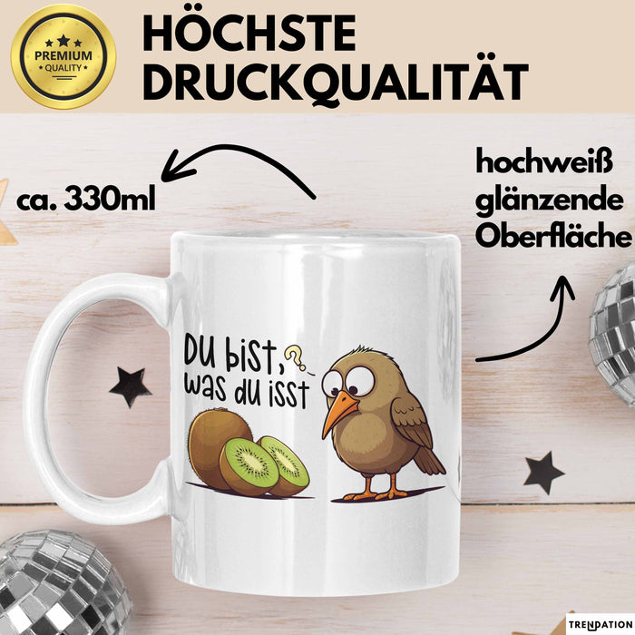 Kiwi Tasse Geschenk Du Bist Was Du Isst Geschenkidee Weiß Trendation