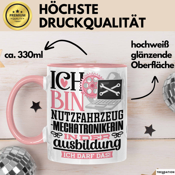 Nutzfahrzeugmechatronikerin Ausbildung Start Geschenk Tasse Ich Bin Nutzfahrzeugmechatronikerin In Der Ausbildung Ich Darf Das Kaffee-Becher Geschenkidee Rosa Trendation