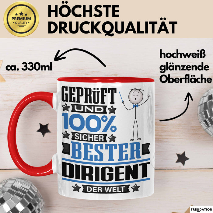 Dirigent Geschenk Lustiger Spruch für Dirigent Geschenkidee Bester Dirigent Der Welt Rot Trendation
