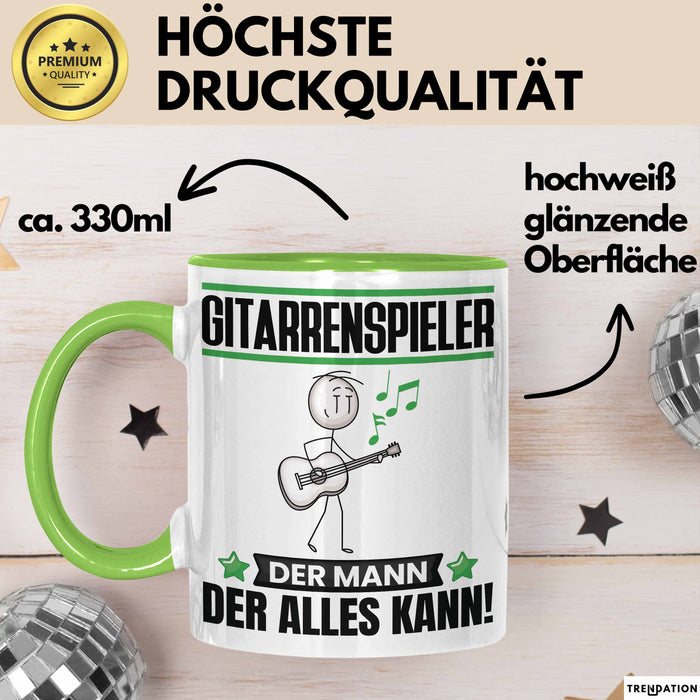 Gitarrenspieler Tasse Geschenk für Gitarrenspieler Der Mann Der Alles Kann Geschenkidee zum Geburtstag Grün Trendation