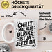 Ulrike Tasse Geschenk Chillt Mal Alle Ulrike Ist Ja Jetzt Da Geschenkidee Becher mit Name Weiß Trendation