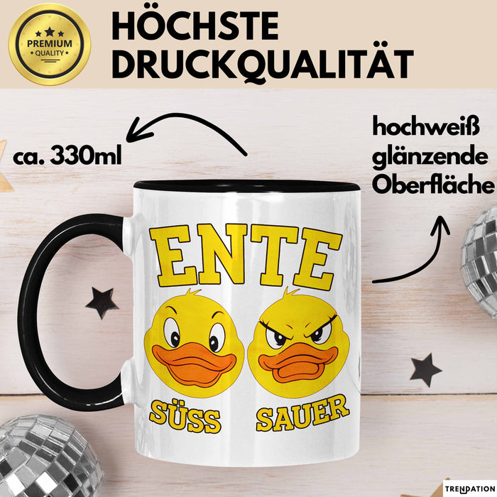 Quietscheente Tier Tasse Geschenk Lustige Geschenkidee Spruch Ente Süss Sauer Trendation