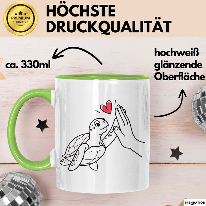 Schildkröte Tierliebhaber Tasse Geschenk Lustige Geschenkidee Spruch Grün Trendation
