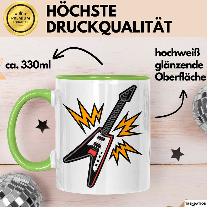 Rockband Fan Tasse Geschenkidee für laute Musikliebhaber Grün Trendation