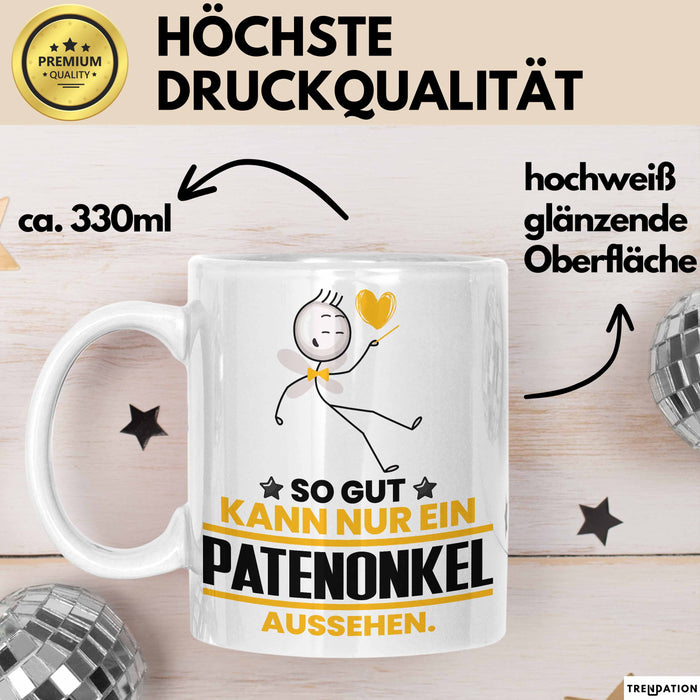 Patenonkel Geschenk Tasse So Gut Kann Nur Ein Patenonkel Aussehen Geschenkidee Kaffee-Becher Weiß Trendation