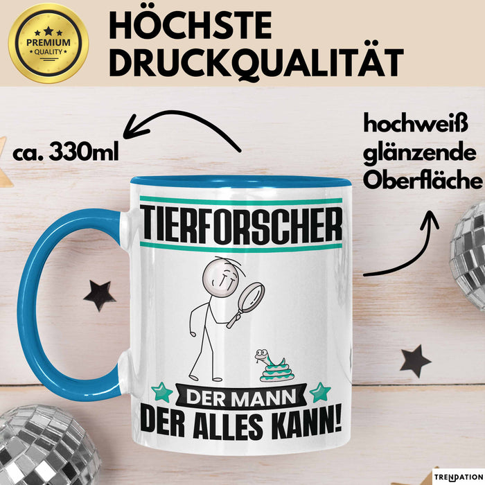 Tierforscher Tasse Geschenk für Tierforscher Der Mann Der Alles Kann Geschenkidee zum Geburtstag Blau Trendation