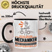 Mechaniker Geschenk Tasse Ich Bin Mechaniker Aber Sag Doch Einfach Superheld Lustige Geschenkdiee für Mechaniker Kaffee-Becher Schwarz Trendation