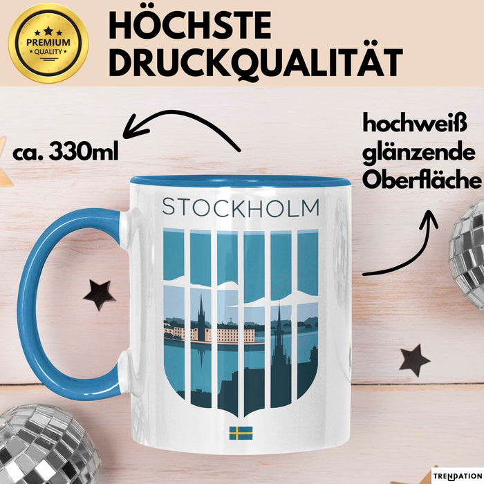 Schweden Skandinavien Schwedisch Tasse Geschenk Lustige Geschenkidee Spruch Blau Trendation