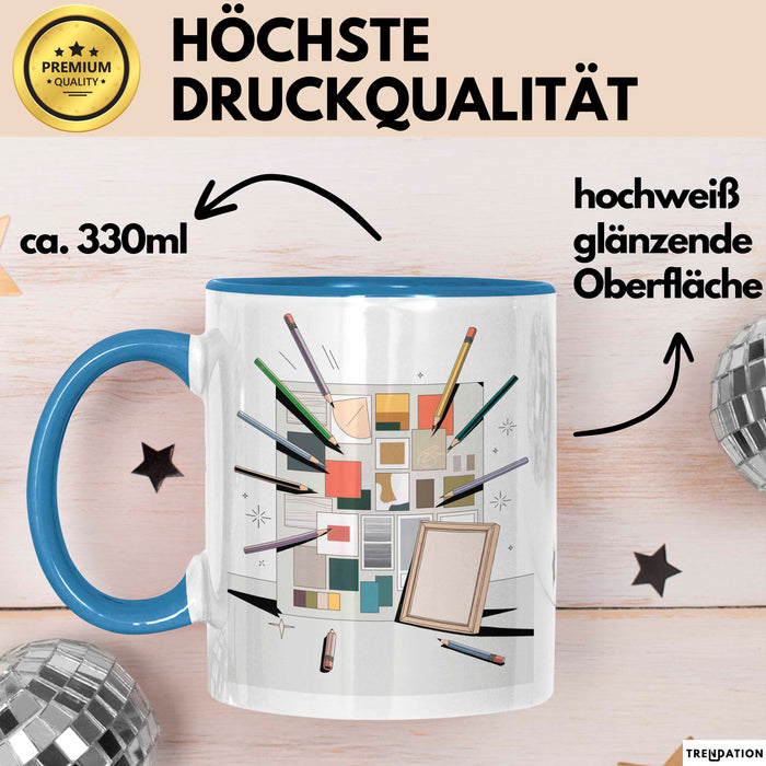 Art Direktor Tasse Geschenk Lustige Geschenkidee Spruch Für Visuelle Leiter Blau Trendation