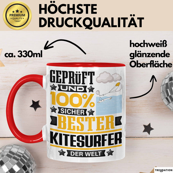 Kitesurfer Geschenk Lustiger Spruch für Kitesurfer Geschenkidee Bester Kitesurfer Der Welt Rot Trendation