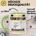 Country-Fan Tasse Geschenk für Country-Fan Geburtstag Lustiger Spruch Kaffee-Becher Was Ist Deine Superkraft Grün Trendation
