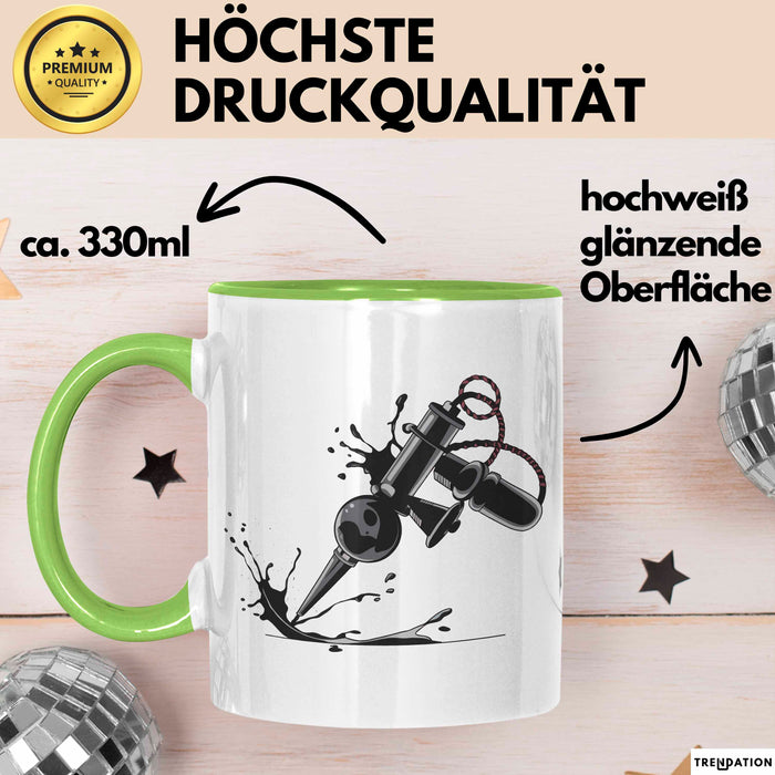 Tätowierer Tasse Geschenkidee Tattoo Meister Lustiger Spruch Geschenkidee Lustig Grün Trendation