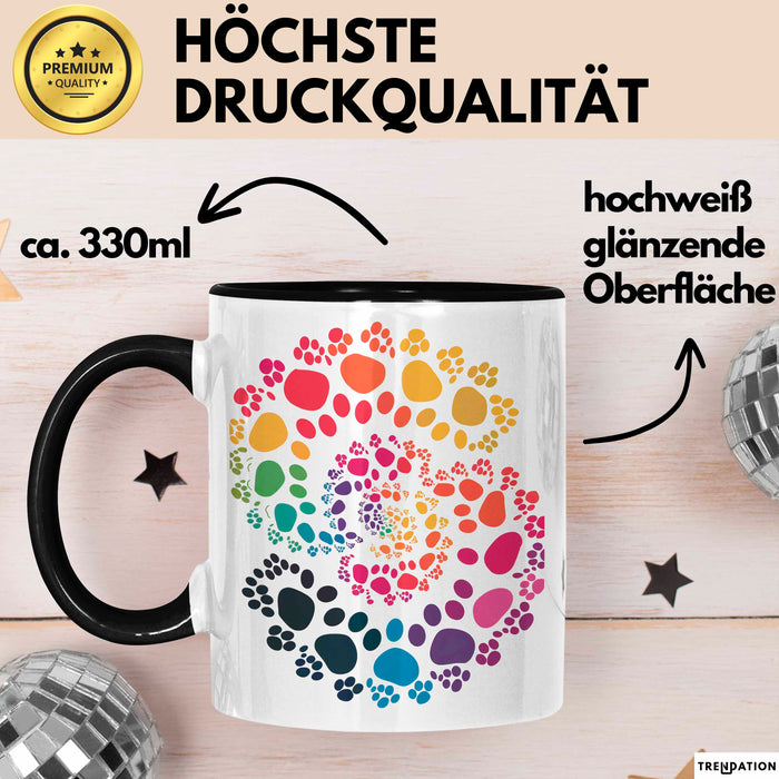 Hund Tierliebhaber Tasse Geschenk Lustige Geschenkidee Spruch Schwarz Trendation