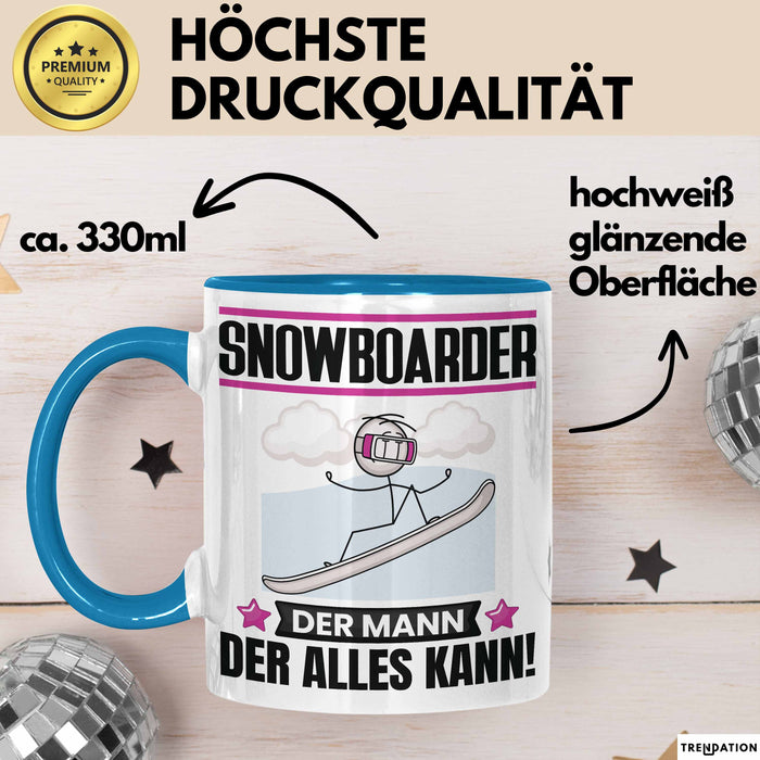 Snowboarder Tasse Geschenk für Snowboarder Der Mann Der Alles Kann Geschenkidee zum Geburtstag Blau Trendation
